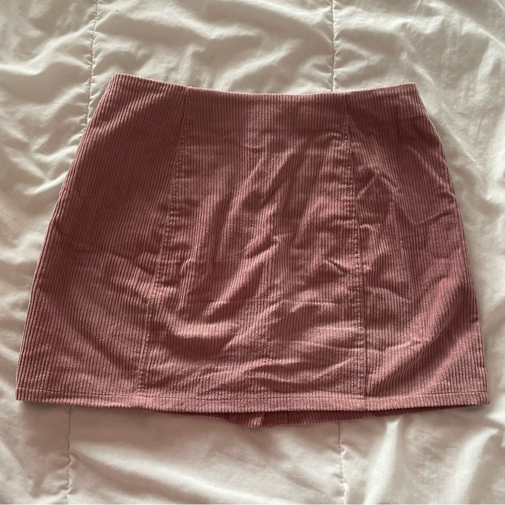 Forever 21 dusty light pink corduroy button mini skirt